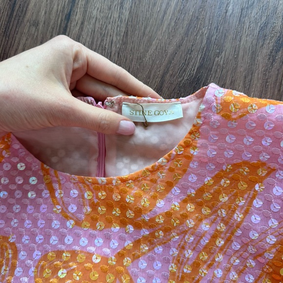 Stine Goya Celina Stroke Sequin Ini Dress Floral Print L - Picture 13 of 15